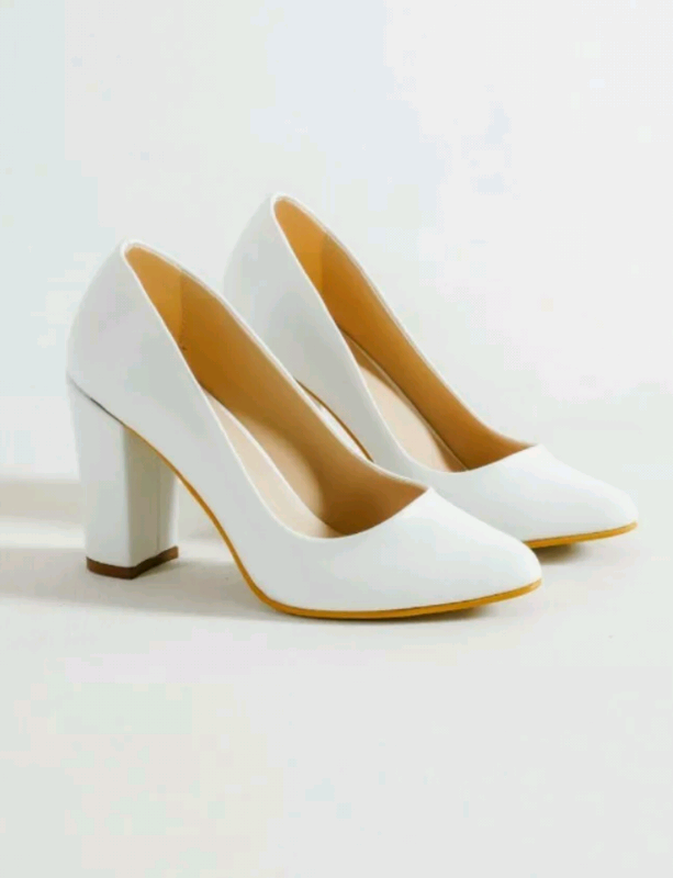 White Bridal Block Heels Size 5 | in 